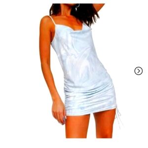 Stylish Light Blue Marble Mini Dress